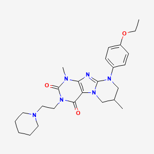 9-(4-ethoxyphenyl)-1,7-dimethyl-3-[2-(piperidin-1-yl)ethyl]-1H,2H,3H,4H,6H,7H,8H,9H-pyrimido[1,2-g]purine-2,4-dione