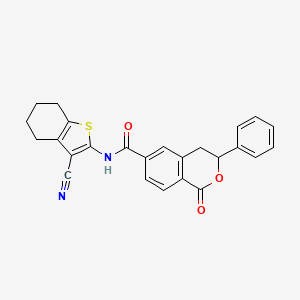 N-(3-cyano-4,5,6,7-tetrahydro-1-benzothiophen-2-yl)-1-oxo-3-phenyl-3,4-dihydro-1H-isochromene-6-carboxamide