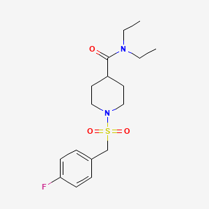 molecular formula C17H25FN2O3S B11328868 N,N-diethyl-1-[(4-fluorobenzyl)sulfonyl]piperidine-4-carboxamide 