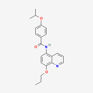 4-(propan-2-yloxy)-N-(8-propoxyquinolin-5-yl)benzamide