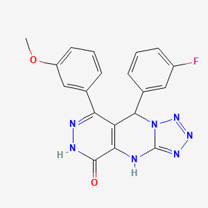 8-(3-fluorophenyl)-10-(3-methoxyphenyl)-2,4,5,6,7,11,12-heptazatricyclo[7.4.0.03,7]trideca-1(9),3,5,10-tetraen-13-one