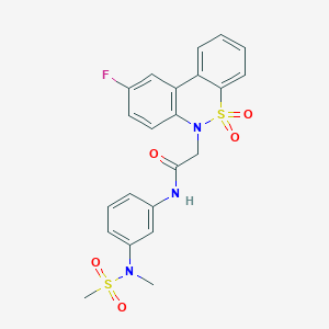 2-(9-fluoro-5,5-dioxido-6H-dibenzo[c,e][1,2]thiazin-6-yl)-N-{3-[methyl(methylsulfonyl)amino]phenyl}acetamide