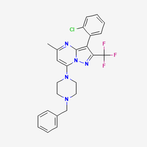 7-(4-Benzylpiperazin-1-yl)-3-(2-chlorophenyl)-5-methyl-2-(trifluoromethyl)pyrazolo[1,5-a]pyrimidine