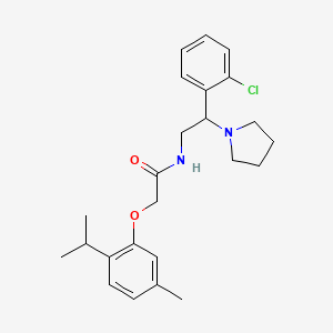 molecular formula C24H31ClN2O2 B11328937 N-[2-(2-chlorophenyl)-2-(pyrrolidin-1-yl)ethyl]-2-[5-methyl-2-(propan-2-yl)phenoxy]acetamide 