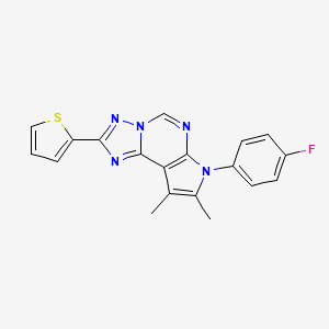 molecular formula C19H14FN5S B11328939 7-(4-fluorophenyl)-8,9-dimethyl-2-(2-thienyl)-7H-pyrrolo[3,2-e][1,2,4]triazolo[1,5-c]pyrimidine 