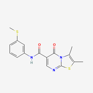 molecular formula C16H15N3O2S2 B11328965 2,3-dimethyl-N-[3-(methylsulfanyl)phenyl]-5-oxo-5H-[1,3]thiazolo[3,2-a]pyrimidine-6-carboxamide 