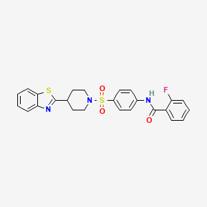 N-(4-{[4-(1,3-benzothiazol-2-yl)piperidin-1-yl]sulfonyl}phenyl)-2-fluorobenzamide