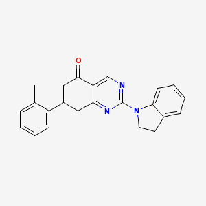 2-(2,3-dihydro-1H-indol-1-yl)-7-(2-methylphenyl)-7,8-dihydroquinazolin-5(6H)-one