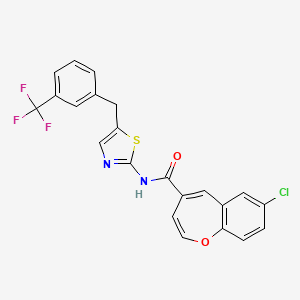 7-chloro-N-{5-[3-(trifluoromethyl)benzyl]-1,3-thiazol-2-yl}-1-benzoxepine-4-carboxamide