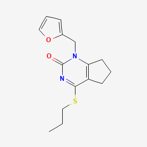 molecular formula C15H18N2O2S B11329013 1-(furan-2-ylmethyl)-4-(propylsulfanyl)-1,5,6,7-tetrahydro-2H-cyclopenta[d]pyrimidin-2-one 