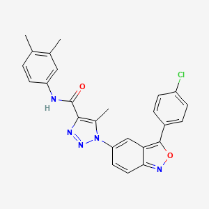 molecular formula C25H20ClN5O2 B11329037 1-[3-(4-chlorophenyl)-2,1-benzoxazol-5-yl]-N-(3,4-dimethylphenyl)-5-methyl-1H-1,2,3-triazole-4-carboxamide 