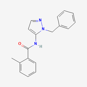 molecular formula C18H17N3O B11329059 N-(1-benzyl-1H-pyrazol-5-yl)-2-methylbenzamide 