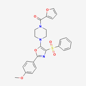 Furan-2-yl{4-[2-(4-methoxyphenyl)-4-(phenylsulfonyl)-1,3-oxazol-5-yl]piperazin-1-yl}methanone