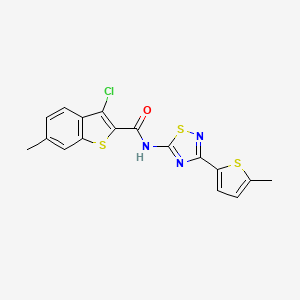 3-chloro-6-methyl-N-[3-(5-methylthiophen-2-yl)-1,2,4-thiadiazol-5-yl]-1-benzothiophene-2-carboxamide