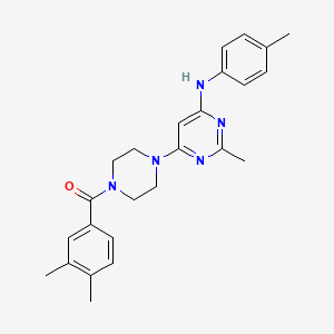 6-[4-(3,4-dimethylbenzoyl)piperazin-1-yl]-2-methyl-N-(4-methylphenyl)pyrimidin-4-amine