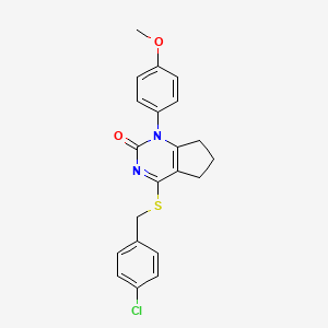 4-[(4-chlorobenzyl)sulfanyl]-1-(4-methoxyphenyl)-1,5,6,7-tetrahydro-2H-cyclopenta[d]pyrimidin-2-one