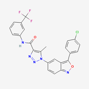 molecular formula C24H15ClF3N5O2 B11329194 1-[3-(4-chlorophenyl)-2,1-benzoxazol-5-yl]-5-methyl-N-[3-(trifluoromethyl)phenyl]-1H-1,2,3-triazole-4-carboxamide 