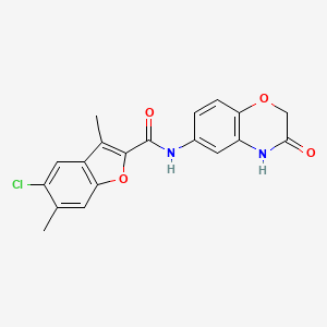 molecular formula C19H15ClN2O4 B11329201 5-chloro-3,6-dimethyl-N-(3-oxo-3,4-dihydro-2H-1,4-benzoxazin-6-yl)-1-benzofuran-2-carboxamide 