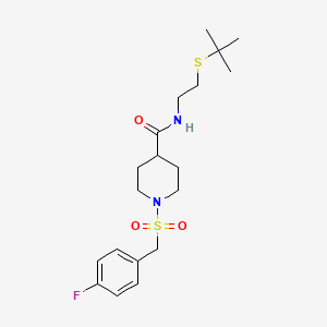 N-[2-(tert-butylsulfanyl)ethyl]-1-[(4-fluorobenzyl)sulfonyl]piperidine-4-carboxamide