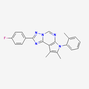 molecular formula C22H18FN5 B11329235 2-(4-fluorophenyl)-8,9-dimethyl-7-(2-methylphenyl)-7H-pyrrolo[3,2-e][1,2,4]triazolo[1,5-c]pyrimidine 