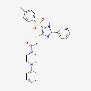 2-({4-[(4-methylphenyl)sulfonyl]-2-phenyl-1H-imidazol-5-yl}sulfanyl)-1-(4-phenylpiperazin-1-yl)ethanone