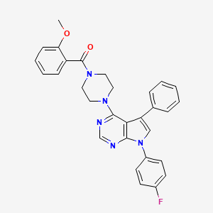 {4-[7-(4-fluorophenyl)-5-phenyl-7H-pyrrolo[2,3-d]pyrimidin-4-yl]piperazin-1-yl}(2-methoxyphenyl)methanone