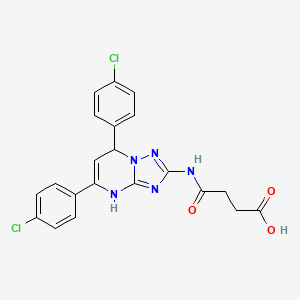 molecular formula C21H17Cl2N5O3 B11329281 4-{[5,7-Bis(4-chlorophenyl)-3,7-dihydro[1,2,4]triazolo[1,5-a]pyrimidin-2-yl]amino}-4-oxobutanoic acid 