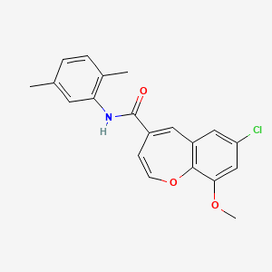 molecular formula C20H18ClNO3 B11329287 7-chloro-N-(2,5-dimethylphenyl)-9-methoxy-1-benzoxepine-4-carboxamide 