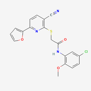 N-(5-chloro-2-methoxyphenyl)-2-{[3-cyano-6-(furan-2-yl)pyridin-2-yl]sulfanyl}acetamide