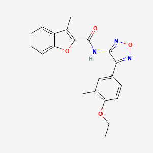 molecular formula C21H19N3O4 B11329317 N-[4-(4-ethoxy-3-methylphenyl)-1,2,5-oxadiazol-3-yl]-3-methyl-1-benzofuran-2-carboxamide 