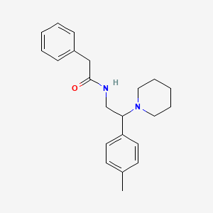 molecular formula C22H28N2O B11329343 N-[2-(4-methylphenyl)-2-(piperidin-1-yl)ethyl]-2-phenylacetamide 