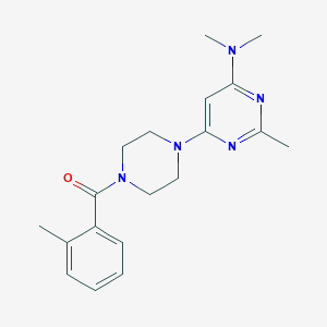 molecular formula C19H25N5O B11329352 N,N,2-trimethyl-6-[4-(2-methylbenzoyl)piperazin-1-yl]pyrimidin-4-amine 