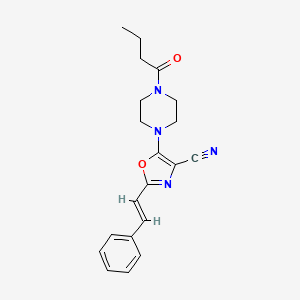 molecular formula C20H22N4O2 B11329356 5-(4-butanoylpiperazin-1-yl)-2-[(E)-2-phenylethenyl]-1,3-oxazole-4-carbonitrile 