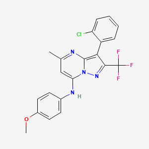 molecular formula C21H16ClF3N4O B11329364 3-(2-chlorophenyl)-N-(4-methoxyphenyl)-5-methyl-2-(trifluoromethyl)pyrazolo[1,5-a]pyrimidin-7-amine 