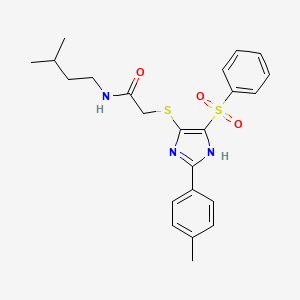 N-(3-methylbutyl)-2-{[2-(4-methylphenyl)-4-(phenylsulfonyl)-1H-imidazol-5-yl]sulfanyl}acetamide