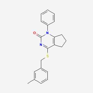 molecular formula C21H20N2OS B11329394 4-[(3-methylbenzyl)sulfanyl]-1-phenyl-1,5,6,7-tetrahydro-2H-cyclopenta[d]pyrimidin-2-one 