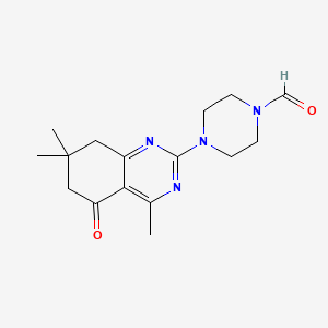 4-(4,7,7-Trimethyl-5-oxo-5,6,7,8-tetrahydroquinazolin-2-yl)piperazine-1-carbaldehyde