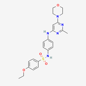 molecular formula C23H27N5O4S B11329410 4-ethoxy-N-(4-((2-methyl-6-morpholinopyrimidin-4-yl)amino)phenyl)benzenesulfonamide 