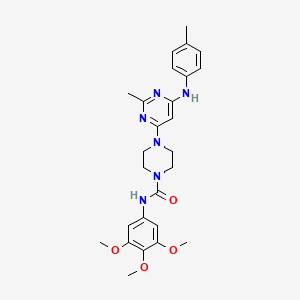 4-{2-methyl-6-[(4-methylphenyl)amino]pyrimidin-4-yl}-N-(3,4,5-trimethoxyphenyl)piperazine-1-carboxamide