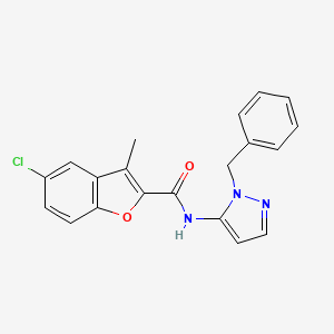 N-(1-benzyl-1H-pyrazol-5-yl)-5-chloro-3-methyl-1-benzofuran-2-carboxamide