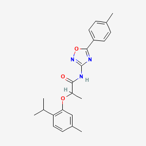 N-[5-(4-methylphenyl)-1,2,4-oxadiazol-3-yl]-2-[5-methyl-2-(propan-2-yl)phenoxy]propanamide