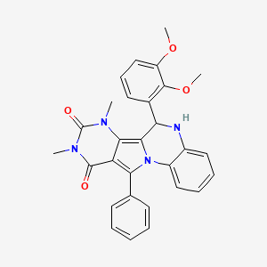 9-(2,3-dimethoxyphenyl)-12,14-dimethyl-17-phenyl-1,8,12,14-tetrazatetracyclo[8.7.0.02,7.011,16]heptadeca-2,4,6,10,16-pentaene-13,15-dione