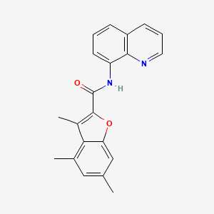 molecular formula C21H18N2O2 B11329522 3,4,6-trimethyl-N-(quinolin-8-yl)-1-benzofuran-2-carboxamide 