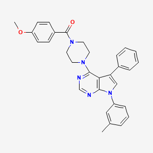 (4-methoxyphenyl){4-[7-(3-methylphenyl)-5-phenyl-7H-pyrrolo[2,3-d]pyrimidin-4-yl]piperazin-1-yl}methanone