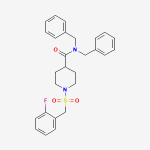 molecular formula C27H29FN2O3S B11329561 N,N-dibenzyl-1-[(2-fluorobenzyl)sulfonyl]piperidine-4-carboxamide 