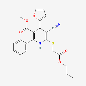 Ethyl 5-cyano-4-(furan-2-yl)-6-[(2-oxo-2-propoxyethyl)sulfanyl]-2-phenyl-1,4-dihydropyridine-3-carboxylate