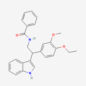 molecular formula C26H26N2O3 B11329575 N-[2-(4-ethoxy-3-methoxyphenyl)-2-(1H-indol-3-yl)ethyl]benzamide 