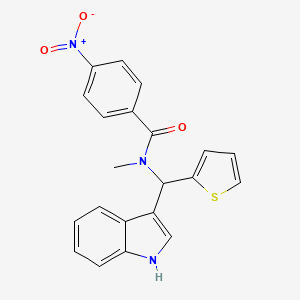 N-[1H-indol-3-yl(thiophen-2-yl)methyl]-N-methyl-4-nitrobenzamide