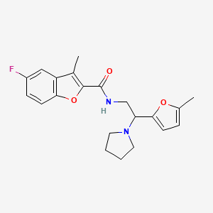 5-fluoro-3-methyl-N-[2-(5-methylfuran-2-yl)-2-(pyrrolidin-1-yl)ethyl]-1-benzofuran-2-carboxamide