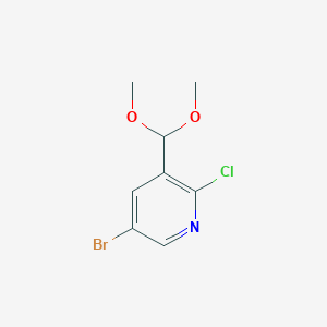 molecular formula C8H9BrClNO2 B113297 5-溴-2-氯-3-二甲氧基甲基吡啶 CAS No. 928653-74-1